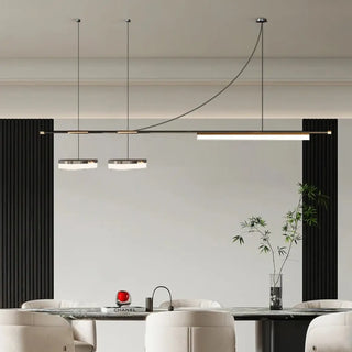 Black gold pendant light with three fixtures, modern elegant hanging ceiling lamp