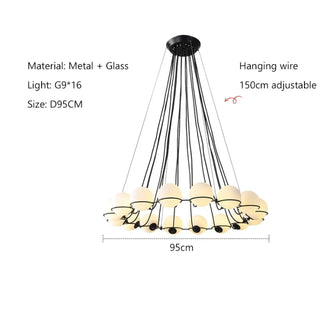 Black metal globe pendant light, modern glass shade ceiling hanging lamp