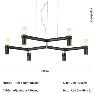DONCITE Modern Black Aluminium and Glass Ceiling Light – view 3