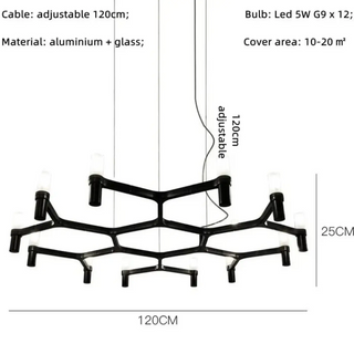 DONCITE Modern Black Aluminium and Glass Ceiling Light – view 5