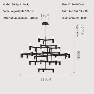 DONCITE Modern Black Aluminium and Glass Ceiling Light – view 6