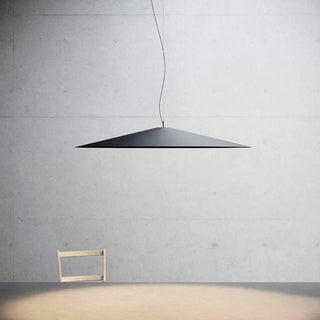 Minimalist black flat pendant, metal ceiling fixture for contemporary interiors