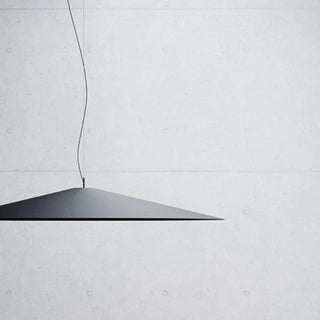 Black metal flat pendant light, sleek minimalist design ceiling fixture
