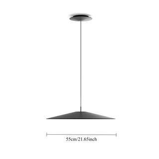 Contemporary flat black pendant lamp, metal ceiling fixture, minimalist style