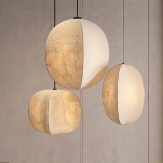 PLUIVOIT Modern Sphere Two-Tone Fabric White Ceiling Light – view 3