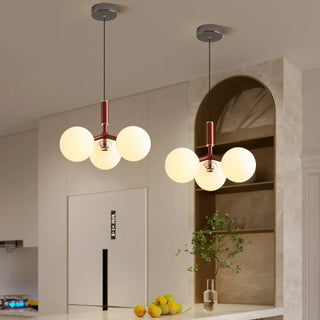 RELUME Modern Three Opaline Glass Globes Ceiling Light – view 2