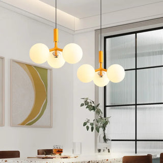 RELUME Modern Three Opaline Glass Globes Ceiling Light – view 4