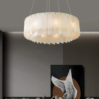BREMA Modern Glass White Round Gilded Ceiling Light – view 2