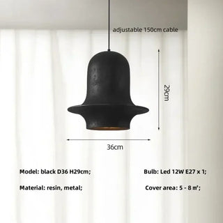 Unique black pendant ceiling light, cozy living room hanging fixture