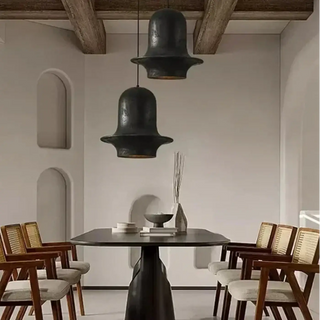 Black ceiling pendant, unique cozy living room hanging light fixture