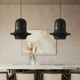 Designer black pendant light, unique cozy living room ceiling lamp