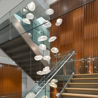 Designer cloud pendant lamp, blown glass soft ambient ceiling hanging light
