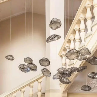 Designer blown glass cloud pendant lamp, soft ambient modern ceiling light