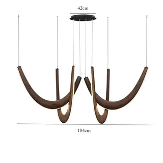 Contemporary organic pendant lamp, wooden LED warm ambient design for home