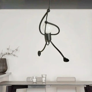 Modern sculptural metal ceiling pendant, designer unique hanging lamp for dining room