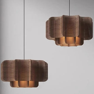 DOURMURE Natural Wicker and Metal Ceiling Light – view 1