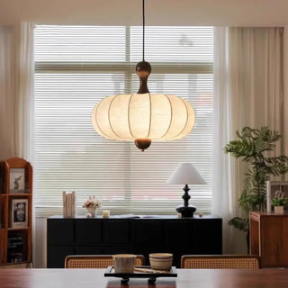Minimalist Japanese paper pendant lamp, soft ambient glow ceiling hanging light