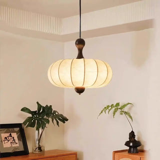 Soft ambient Japanese paper pendant light, minimalist ceiling hanging fixture