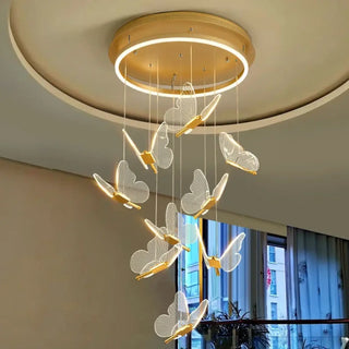 LONPPAPI Refined Luminous Butterfly Cascade Ceiling Light – view 1