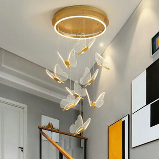 LONPPAPI Refined Luminous Butterfly Cascade Ceiling Light – view 2