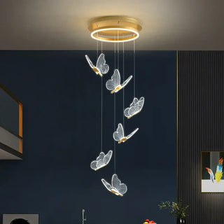 LONPPAPI Refined Luminous Butterfly Cascade Ceiling Light – view 3