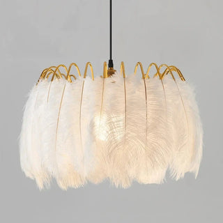LUPENE White Feather Elegant Gilded Chic Ceiling Light – view 2