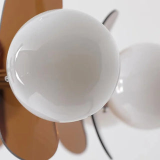 Vintage sculpted glass pendant ceiling light, retro hanging lamp for living room