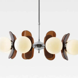 Sculpted glass pendant light, retro hanging ceiling lamp with warm ambient glow