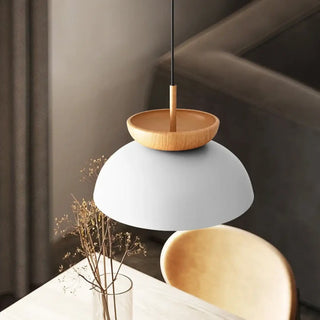 DIMERA Scandinavian Ceiling Light with Wood Detail – view 2