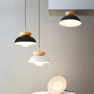 DIMERA Scandinavian Ceiling Light with Wood Detail – view 3