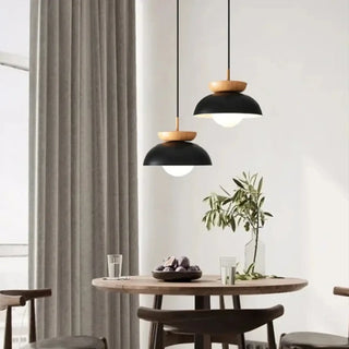 DIMERA Scandinavian Ceiling Light with Wood Detail – view 4