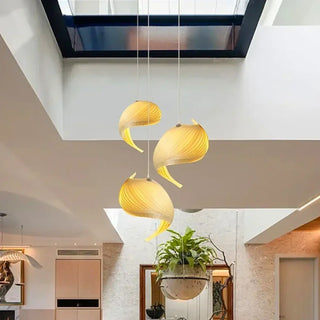 MOJA Spiral Yellow Modern Elegant Ceiling Light – view 3