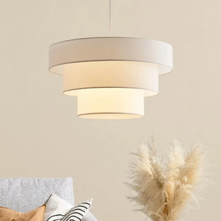 PIPARE White Fabric Cylinder Superimposed Ceiling Light – view 1