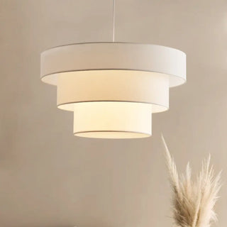 PIPARE White Fabric Cylinder Superimposed Ceiling Light – view 3