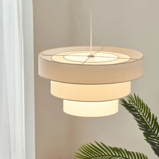PIPARE White Fabric Cylinder Superimposed Ceiling Light – view 4