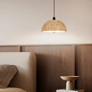 DIRANA Travertine Beige Half-Sphere Ceiling Light – view 2