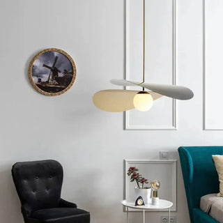 DOMLA Modern Three-Blade White and Gold Ceiling Light – view 5