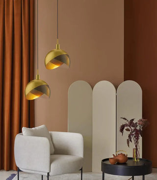 GOLDIRA Smoked Glass Gilded Ceiling Light – view 5