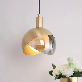 GOLDIRA Smoked Glass Gilded Ceiling Light – view 1