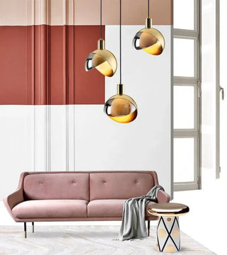 GOLDIRA Smoked Glass Gilded Ceiling Light – view 4
