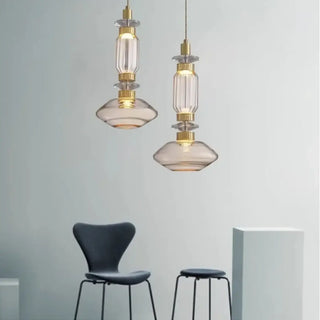REVRES Glass Brass Elegant Modern Pendant – view 1