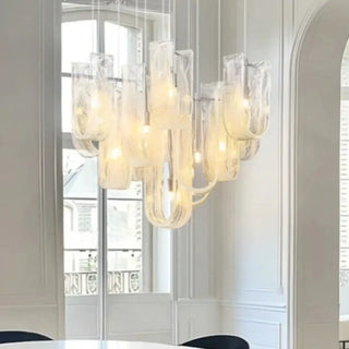 PARSE Blown Glass White Transparent Modern Pendant – view 1