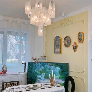 PARSE Blown Glass White Transparent Modern Pendant – view 4