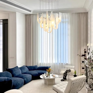PARSE Blown Glass White Transparent Modern Pendant – view 3