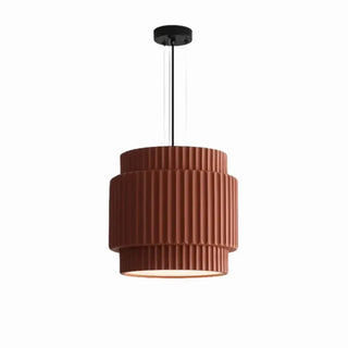 Scandinavian green pendant light, pleated shade ceiling hanging fixture