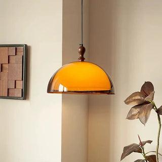 RETOROW Retro Orange Wood Dome Pendant – view 4