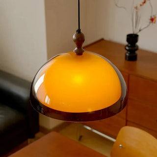RETOROW Retro Orange Wood Dome Pendant – view 2