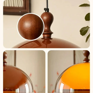 RETOROW Retro Orange Wood Dome Pendant – view 5