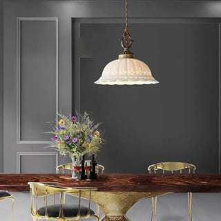 CHRIE Retro-Chic Ceramic Dome Ceiling Light – view 2