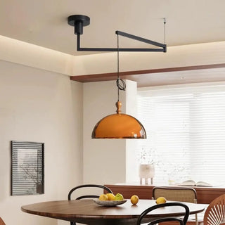 DOMEY Retro Amber Glass Dome Ceiling Light – view 3